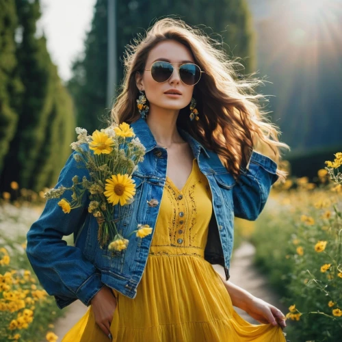 beautiful girl with flowers,girl in flowers,yellow daisies,yellow jumpsuit,sunflower lace background,yellow rose background,flower background,yellow flowers,yellow and blue,yellow roses,yellow background,colorful floral,yellow petal,sunflower field,floral background,sunflowers,yellow petals,yellow color,bright flowers,spring background,Photography,Documentary Photography,Documentary Photography 15
