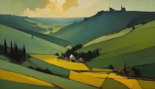 holdsworth,benton,palouse,caradoc,howarth,hoyland,cornwell,corrington,rothenstein,volterra,coville,burkard,crich,colline,farquharson,powis,green landscape,gallaher,eltz,rolling hills,Conceptual Art,Oil color,Oil Color 12