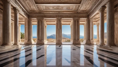 marble palace,three pillars,greek temple,peristyle,zappeion,capitolium,doric columns,pillars,colonnaded,neoclassical,columns,neoclassicism,marble pattern,caesar palace,thomas jefferson memorial,palladian,caesonia,the parthenon,parthenon,piia,Conceptual Art,Oil color,Oil Color 07