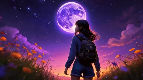moon and star background,blue moon rose,purple moon,fantasy picture,moonlit night,the moon and the stars,moon walk,moonwalked,sky rose,night sky,violinist violinist of the moon,selene,the night sky,moonlighters,stargazer,moonbeams,moonflower,creative background,moonwalker,dream world,Illustration,Japanese style,Japanese Style 05