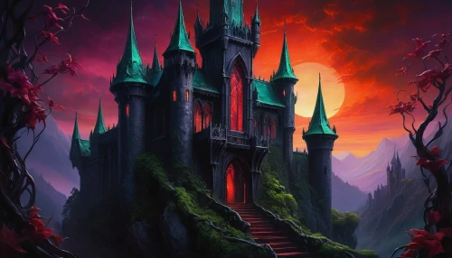 fairy tale castle,castle of the corvin,castlevania,fairytale castle,haunted castle,knight's castle,fantasy picture,hall of the fallen,witch's house,castledawson,nargothrond,hogwarts,ghost castle,diagon,fantasy landscape,castle,morgul,ravenloft,bewcastle,mughul,Conceptual Art,Daily,Daily 32