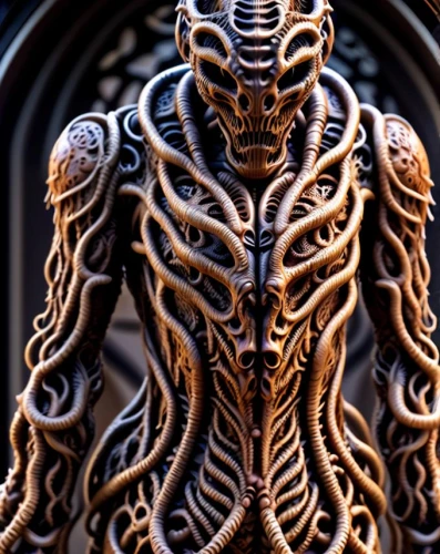 carved wood,door knocker,wood skeleton,png sculpture,wood carving,metal figure,mandelbulb,symbiote,biomechanical,carved,xenomorph,hand carved,skeletonized,nekron,iron door,zygon,nyarlathotep,wrought,giger,wrought iron