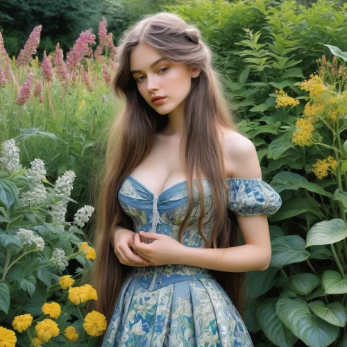 girl in the garden,beautiful girl with flowers,girl in flowers,garden fairy,floral,vintage floral,vasilisa,margairaz,blue floral,elizaveta,meadow,kotova,belle,ophelia,yelizaveta,yulia,dirndl,floral heart,vintage flowers,flower fairy,Illustration,Black and White,Black and White 15