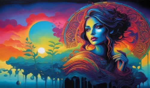 bohemian art,welin,duenas,neon body painting,fantasy art,blue moon rose,siddharta,boho art,baoshun,art painting,siddhartha,inanna,leota,radha,fractals art,vibrantly,dream art,boho art style,colorful background,persephone,Illustration,Realistic Fantasy,Realistic Fantasy 25