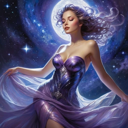 megara,liliana,queen of the night,zodiac sign libra,selene,blue enchantress,la violetta,horoscope libra,fantasy woman,sorceress,fantasy picture,fantasy art,markarian,violetta,delenn,lady of the night,fairy queen,purple moon,purple,sorceresses,Conceptual Art,Fantasy,Fantasy 12