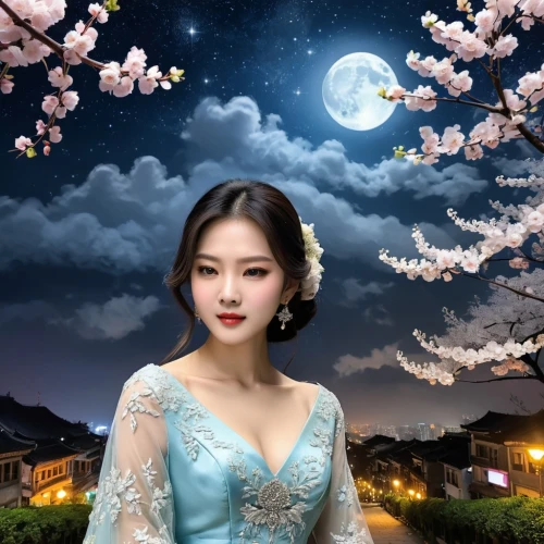 chuseok,hanbok,blue moon rose,hanfu,moon and star background,moonlit night,japanese sakura background,oriental princess,qiong,jinyu,hyang,night-blooming jasmine,hanqiong,plum blossoms,xiuyun,ilhwa,seowon,tzu,heungseon,ao dai,Photography,Fashion Photography,Fashion Photography 12