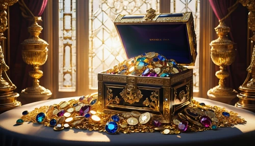 treasure chest,gold shop,crown chocolates,ormolu,gold jewelry,precious stones,replica of tutankhamun's treasure,gold and purple,gold bar shop,reliquary,award background,goldbloom,the throne,goldkette,card box,eight treasures,treasures,royal crown,gold frame,jewelry store,Photography,General,Realistic