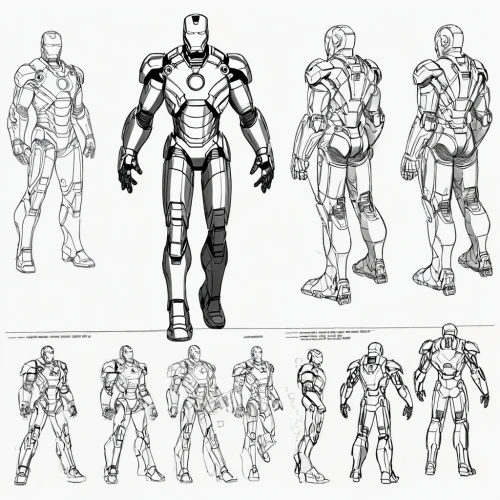 armors,mono-line line art,roughs,male poses for drawing,battlesuit,character animation,mono line art,wireframe graphics,concept art,turnarounds,metallo,stand models,storyboards,redesigns,concepts,cyborgs,armor,mechs,pencils,figure group,Unique,Design,Character Design