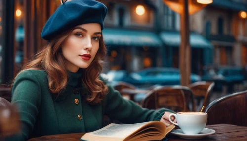 woman at cafe,woman drinking coffee,parisian coffee,coffee and books,women at cafe,blonde woman reading a newspaper,girl wearing hat,women's novels,tea and books,paris cafe,coffee background,parisienne,vintage woman,publish a book online,parisiennes,beret,girl studying,woman in menswear,readers,woman thinking,Conceptual Art,Daily,Daily 32