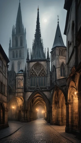 neogothic,cathedrals,prague,gothic church,haunted cathedral,aachen,prague castle,koln,spires,medieval street,hogwarts,erfurt,cologne,gothic,metz,nidaros cathedral,ravenloft,rouen,aachen cathedral,cologne cathedral,Illustration,Paper based,Paper Based 29