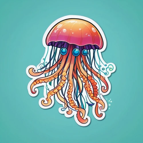 jellyfish,octopus vector graphic,nauplii,cnidaria,fun octopus,cauliflower jellyfish,jellylike,octopi,lion's mane jellyfish,jelly,jellyvision,octo,cephalopod,octopus,muscaria,medusahead,intersquid,jellies,medusae,deepsea,Unique,Design,Sticker