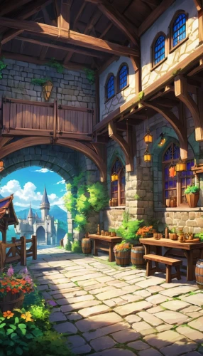 oktoberfest background,tavern,rathskeller,highstein,kirkhope,alpine village,maplestory,marketplace,townsquare,townscapes,inglenook,merrymount,arenanet,netherwood,wine tavern,knight village,ludgrove,fantasyland,taverns,butterfields,Illustration,Japanese style,Japanese Style 03