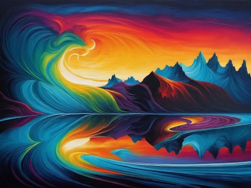 rainbow waves,water waves,whirlwinds,fluidity,abstract background,abstract artwork,background abstract,vortex,tidal wave,swirling,fire and water,abstract rainbow,fluid flow,lava river,cascades,abstract painting,swirled,vibrantly,ocean waves,wave pattern,Illustration,Realistic Fantasy,Realistic Fantasy 25