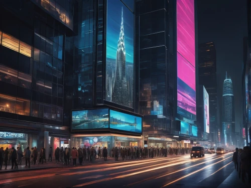 cybercity,new york streets,time square,colorful city,times square,cityscapes,city scape,superhighways,hudson yards,megapolis,new york,cityscape,city lights,futuristic landscape,city at night,coruscant,citylights,manhattan,cityzen,guangzhou,Illustration,Realistic Fantasy,Realistic Fantasy 28