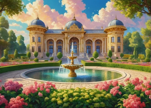 persian architecture,marble palace,palaces,fairy tale castle,fountain of friendship of peoples,arcadia,water palace,fairytale castle,palladianism,europe palace,lachapelle,palace garden,secret garden of venus,grandeur,tajmahal,istana,palace,garden of the fountain,karakas,oasis,Conceptual Art,Daily,Daily 31