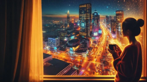 city lights,cityscape,citylights,window to the world,escapism,world digital painting,photomanipulation,soir,photo manipulation,windows wallpaper,city view,cyberpunk,fantasy city,nightlife,window view,dream world,night scene,beautiful wallpaper,city ​​portrait,cityscapes