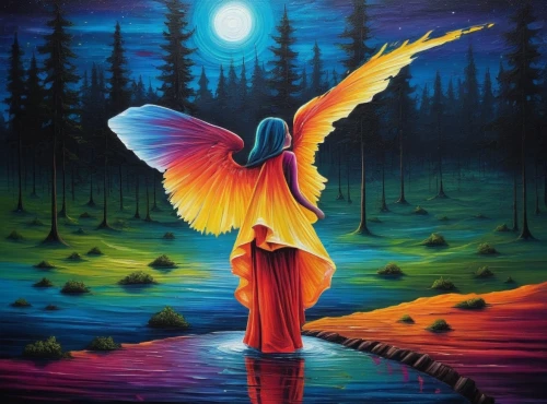 anjo,archangel,aurora butterfly,icarus,oil painting on canvas,angel wing,angel,jasinski,the archangel,samuil,fantasy art,shamanic,fantasy picture,angel wings,angelman,nacht,dream art,beltane,pachamama,the angel with the cross,Illustration,Realistic Fantasy,Realistic Fantasy 25