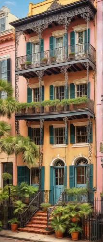 french quarters,shophouses,balconies,coconut grove,townhouses,row houses,mizner,rowhouses,colorful facade,portofino,hkmiami,lauderdale,sarasota,apartment building,new orleans,condos,neworleans,bahru,waikiki,condominiums,Art,Artistic Painting,Artistic Painting 03