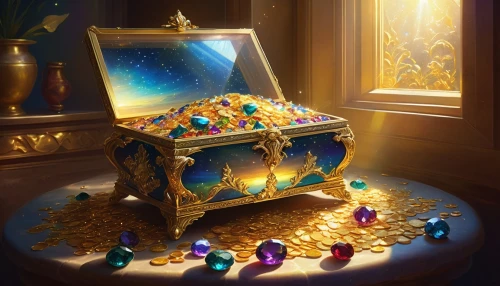 treasure chest,crown chocolates,sekaric,goldbloom,starcatchers,music chest,wishing well,gold shop,hannukah,dreamstone,music box,hanukah,reliquary,treasure,pirate treasure,chanukah,fortune teller,eight treasures,constellation pyxis,ball fortune tellers,Conceptual Art,Daily,Daily 32