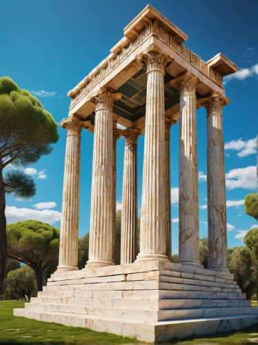 greek temple,erechtheion,roman temple,doric columns,temple of diana,caesonia,erechtheus,temple of hercules,roman columns,artemis temple,propylaea,panagora,metapontum,acropolis,doric,amphipolis,the parthenon,house with caryatids,pylades,mithridates,Illustration,Realistic Fantasy,Realistic Fantasy 25