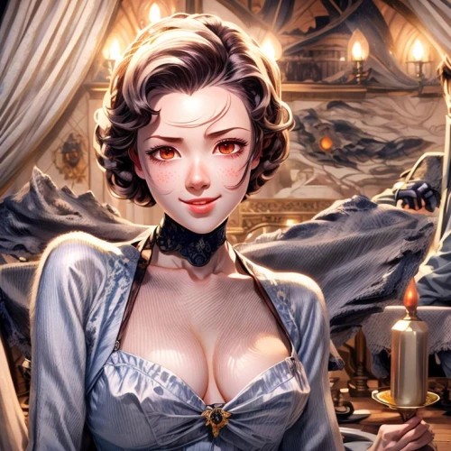 bartender,vestal,barmaid,shimei,fujiko,belle,lovett,contessa,attendant,waitress,kawakami,diana,saleslady,barista,margarette,noblewoman,catherine,victorian lady,gwent,mademoiselle