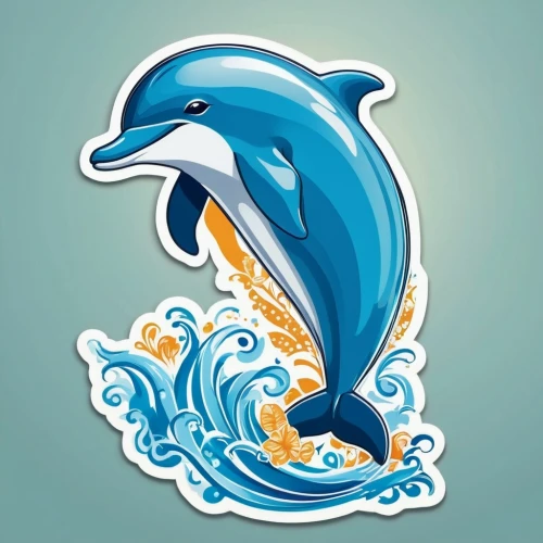 dolphin background,dolphin,dauphins,makani,tursiops,marine mammal,cetacean,flipper,ballenas,dolfin,dolphin fish,bottlenose dolphin,wireshark,cetacea,dolphins,delphin,whalin,two dolphins,oceanic dolphins,ballena,Unique,Design,Sticker