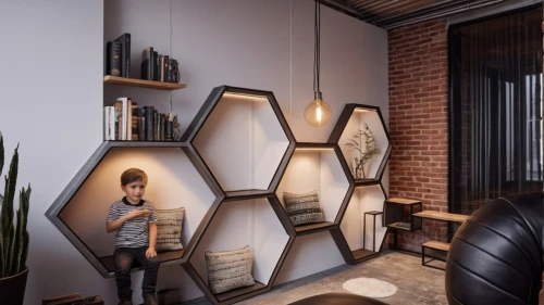 modern decor,hallway space,geometric style,loft,creative office,interior design,building honeycomb,wall lamp,modern office,hairdressing salon,contemporary decor,smartsuite,shared apartment,modern room,cubic house,interior modern design,honeycomb grid,barber beauty shop,lofts,bureaux,Photography,General,Natural