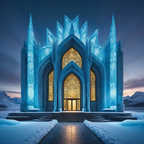 ice castle,jotunheim,hall of the fallen,thingol,mihrab,marble palace,portal,house of allah,tunheim,islamic architectural,nidaros cathedral,templedrom,iceburg,valar,cathedral,hrab,icewind,lair,big mosque,alabaster mosque,Art,Artistic Painting,Artistic Painting 27