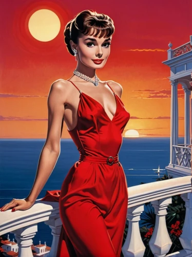 man in red dress,lady in red,vettriano,jean simmons-hollywood,cardinale,contessa,joan collins-hollywood,maraschino,hildebrandt,art deco woman,valentine day's pin up,sophia loren,habanera,audrey hepburn,gene tierney,yalta,ann margarett-hollywood,valentine pin up,italian poster,dixit,Illustration,American Style,American Style 05