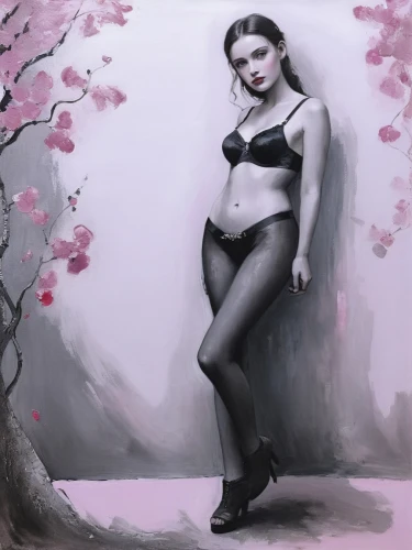 dita,pink magnolia,yulan magnolia,magnolia blossom,magnolia,cherry blossom,digital painting,tairrie,japanese sakura background,watercolor pin up,peach blossom,the cherry blossoms,japanese magnolia,pin-up girl,cherry blossoms,cherry blossom japanese,plum blossom,cold cherry blossoms,pink cherry blossom,magnolias,Illustration,Realistic Fantasy,Realistic Fantasy 16