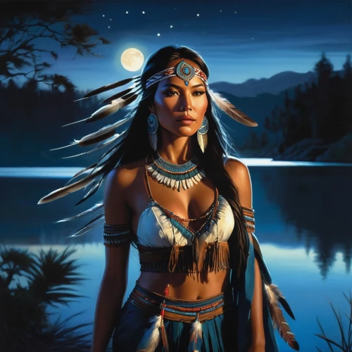 pocahontas,american indian,warrior woman,amerindian,native american,the american indian,sacagawea,cherokee,shamanic,inanna,paleoindian,shamanism,abenaki,hinemoa,amerind,ancient egyptian girl,indigenous painting,intertribal,sacajawea,iroquoian,Conceptual Art,Fantasy,Fantasy 12