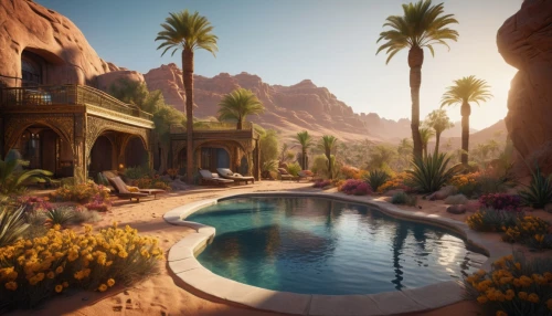 sansar,desert landscape,flowerful desert,desert desert landscape,uncharted,oasis,riad,cryengine,theed,dorne,the desert,agrabah,desertlike,desert,desert plants,shaders,summerland,marrakesh,seclude,shader,Photography,General,Sci-Fi