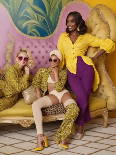 bananarama,yellow jumpsuit,rupaul,yellow background,siriano,versace,pantsuits,lachapelle,escada,vegan icons,fab,lemonade,rayon,azealia,queens,fashion dolls,sofa,business women,gold and purple,dvf,Photography,General,Commercial