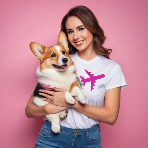 girl with dog,pink background,dog photography,girl in t-shirt,a heart for animals,vegan icons,dog angel,dansie,love for animals,tshirt,petcare,wag,aviatrix,luddington,valuair,dognin,animal company,zella,animal rights,female dog,Photography,Fashion Photography,Fashion Photography 26
