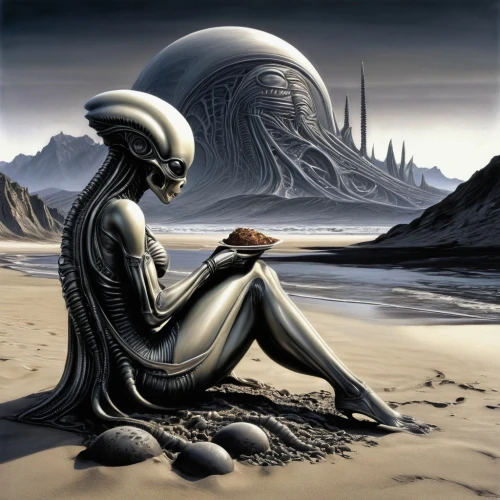 giger,sci fiction illustration,mcquarrie,saturnian,sirian,fremen,prometheus,nyarlathotep,vril,seti,panspermia,extraterrestrial life,uncredited,deodato,schuitema,neptunian,schuiten,dune,barlowe,monoid,Conceptual Art,Sci-Fi,Sci-Fi 02