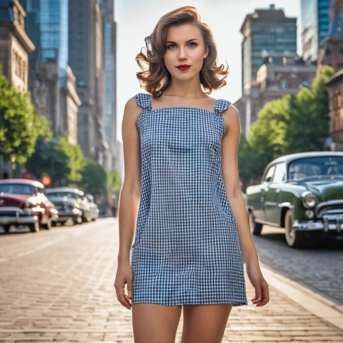 polka dot dress,50's style,retro woman,retro pin up girl,retro girl,vintage dress,vintage girl,retro women,pin-up girl,pin-up model,vintage woman,retro pin up girls,pin up girl,blue checkered,girl and car,spiridonova,moskvitch,vintage women,opel record p1,aronde,Photography,General,Realistic