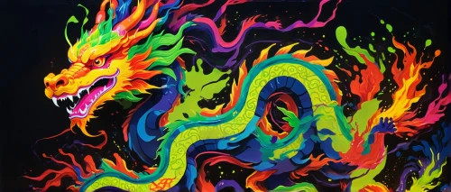 painted dragon,neon body painting,neon ghosts,colorful doodle,colorful horse,fire breathing dragon,alebrije,dragon fire,unicorn art,chameleon abstract,jaggi,splotch,color rat,fluorescent dye,unicorn background,dragon,glow in the dark paint,kaiju,barghuti,gouache,Unique,3D,Isometric