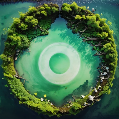 marimo,koru,aaaa,circle,floating islands,greenheart,kanto,takahata,anahata,crescent spring,umiuchiwa,mushroom island,floating island,ecoterra,oasis,green island,senju,katara,circular,lily pad,Conceptual Art,Graffiti Art,Graffiti Art 12