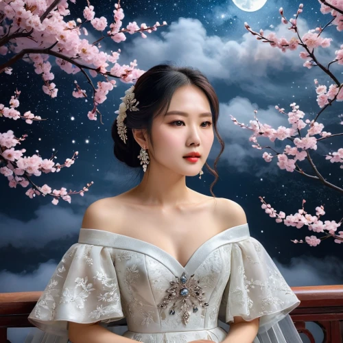 hanbok,bridal dress,yangzi,yunjin,baeksang,jinyu,bridal,xiaofei,seohyun,portrait background,wedding dress,elegant,japanese sakura background,yangyang,bridal gown,yangmei,huayi,oriental princess,yingjie,shaoxuan,Photography,Fashion Photography,Fashion Photography 12