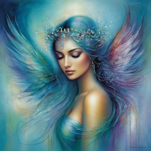 faery,faerie,blue enchantress,fairy queen,fantasy art,sirene,fairie,angel wings,undine,blue butterfly,amphitrite,mystical portrait of a girl,ulysses butterfly,blue butterfly background,fairy peacock,feather headdress,faires,seraphim,angel wing,fantasy picture,Conceptual Art,Daily,Daily 32