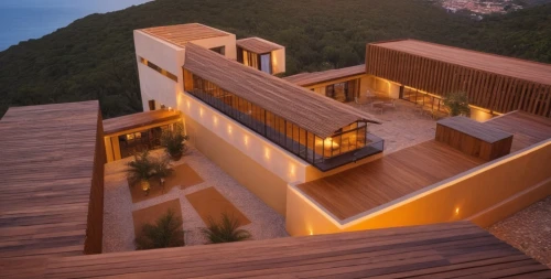 dunes house,amanresorts,corten steel,kabak,zhoushan,fresnaye,mahdavi,beach house,lefay,modern architecture,cantilevered,sveti stefan,uluwatu,pedregal,cubic house,wooden construction,cantilevers,cliffside,ladera,holiday villa,Photography,General,Natural