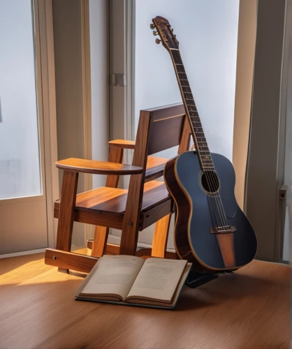 music instruments on table,guitar easel,classical guitar,acoustic guitar,folksongs,chansonnier,cittern,theorbo,music books,acoustically,guitar,music instruments,music stand,takamine,fingerpicking,music conservatory,rocking chair,stringed instrument,guitarra,concert guitar,Photography,General,Realistic