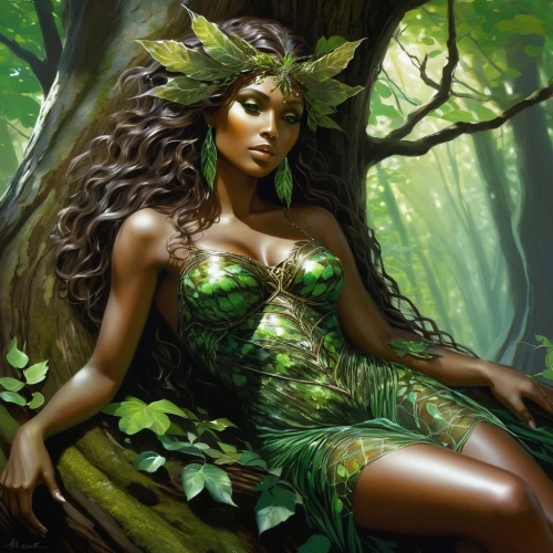 dryad,dryads,faerie,background ivy,treemonisha,sylvan,enchantress,myrtifolia,oshun,maenads,anahata,the enchantress,faery,niobe,verdant,tiana,vodun,amazonian,seelie,amerykah,Conceptual Art,Fantasy,Fantasy 12