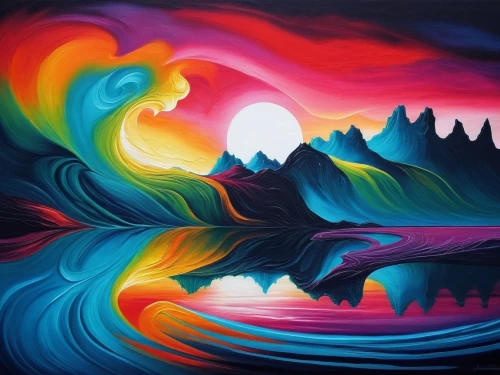 rainbow waves,abstract rainbow,rainbow clouds,colorful background,vibrantly,vibrancy,ocean waves,abstract artwork,rainbow background,tidal wave,abstract painting,psychedelic,colorful spiral,psychedelia,colorful water,swirling,soundwaves,abstract background,fluidity,background abstract,Illustration,Realistic Fantasy,Realistic Fantasy 25