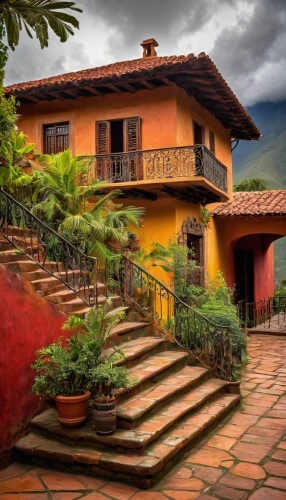 urubamba,hacienda,trinidad cuba old house,posada,altos de chavon village,tiradentes,casita,traditional house,antigua guatemala,colombiere,finca,casa,casitas,equateur,nicaraguan cordoba,cusco,old colonial house,colombia,home landscape,bogota,Conceptual Art,Oil color,Oil Color 22