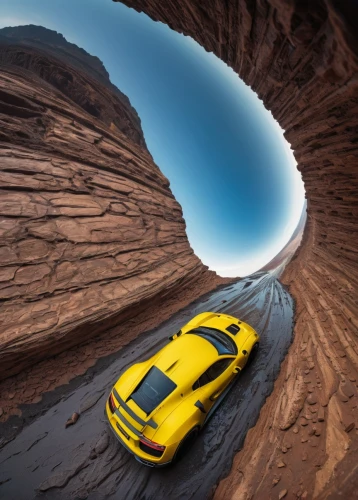 3d car wallpaper,red canyon tunnel,canyoneering,car wallpapers,yellow car,canyons,tunneling,alpine drive,street canyon,wave rock,canyon,tunnelers,tunnelled,tunneled,steep mountain pass,yellow taxi,slot canyon,al siq canyon,hillclimbing,winding road,Illustration,Realistic Fantasy,Realistic Fantasy 18