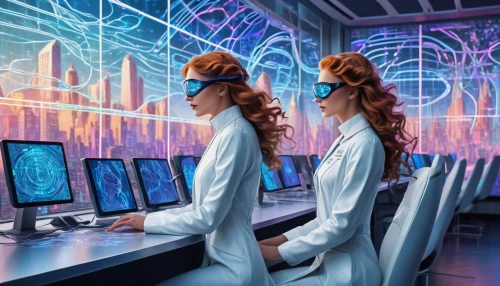 women in technology,neurobiologists,neuroscientists,bioscientists,cyberangels,cryptanalysts,biotechnologists,cryobank,biosystems,biotechnology,girl at the computer,laboratory information,computadoras,researchers,biotechnological,bioinformatics,neuroinformatics,sci fiction illustration,biopharmaceutical,biotechnology research institute,Illustration,Retro,Retro 08