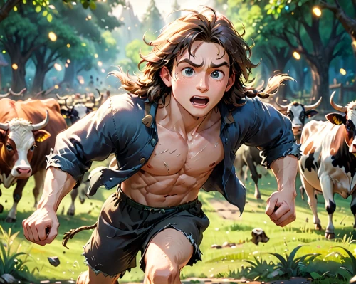 tarzan,cowman,farmboy,stock farming,farming,tumnus,herdsman,swineherd,mooreland,farmhand,satyr,cowhand,farmer,goatherd,barnham,dessallien,meriadoc,cowherd,stockmen,dairyman,Anime,Anime,Cartoon