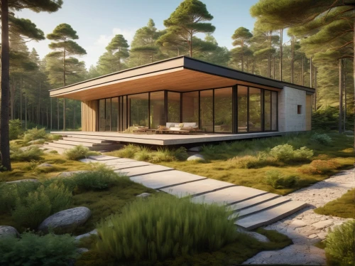 mid century house,forest house,3d rendering,house in the forest,cubic house,summer house,dunes house,prefab,summerhouse,modern house,inverted cottage,grass roof,electrohome,timber house,mid century modern,renderings,render,prefabricated,landscape design sydney,sketchup,Art,Classical Oil Painting,Classical Oil Painting 20