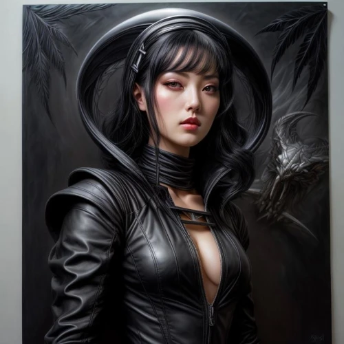 gothic portrait,morrigan,zatara,sorceress,fantasy portrait,asami,wiccan,raven sculpture,the enchantress,sorceresses,elvira,ravenloft,black widow,hela,selina,enchantress,dark angel,abaddon,hecate,catwoman